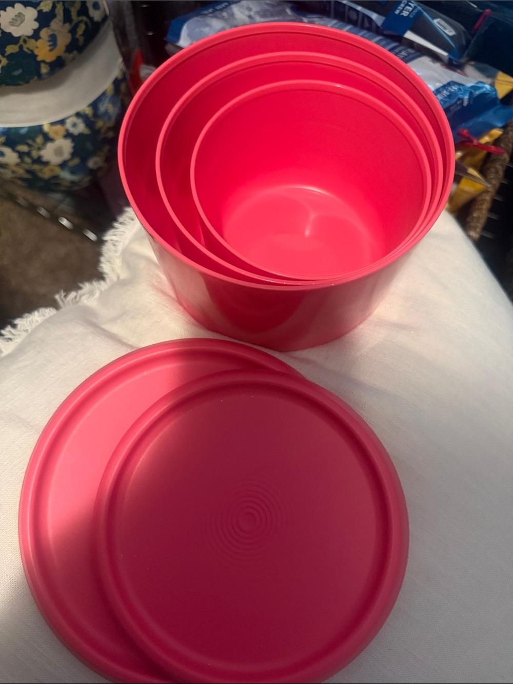 Pink Nesting Storage Containers - Set of 3 incomplete